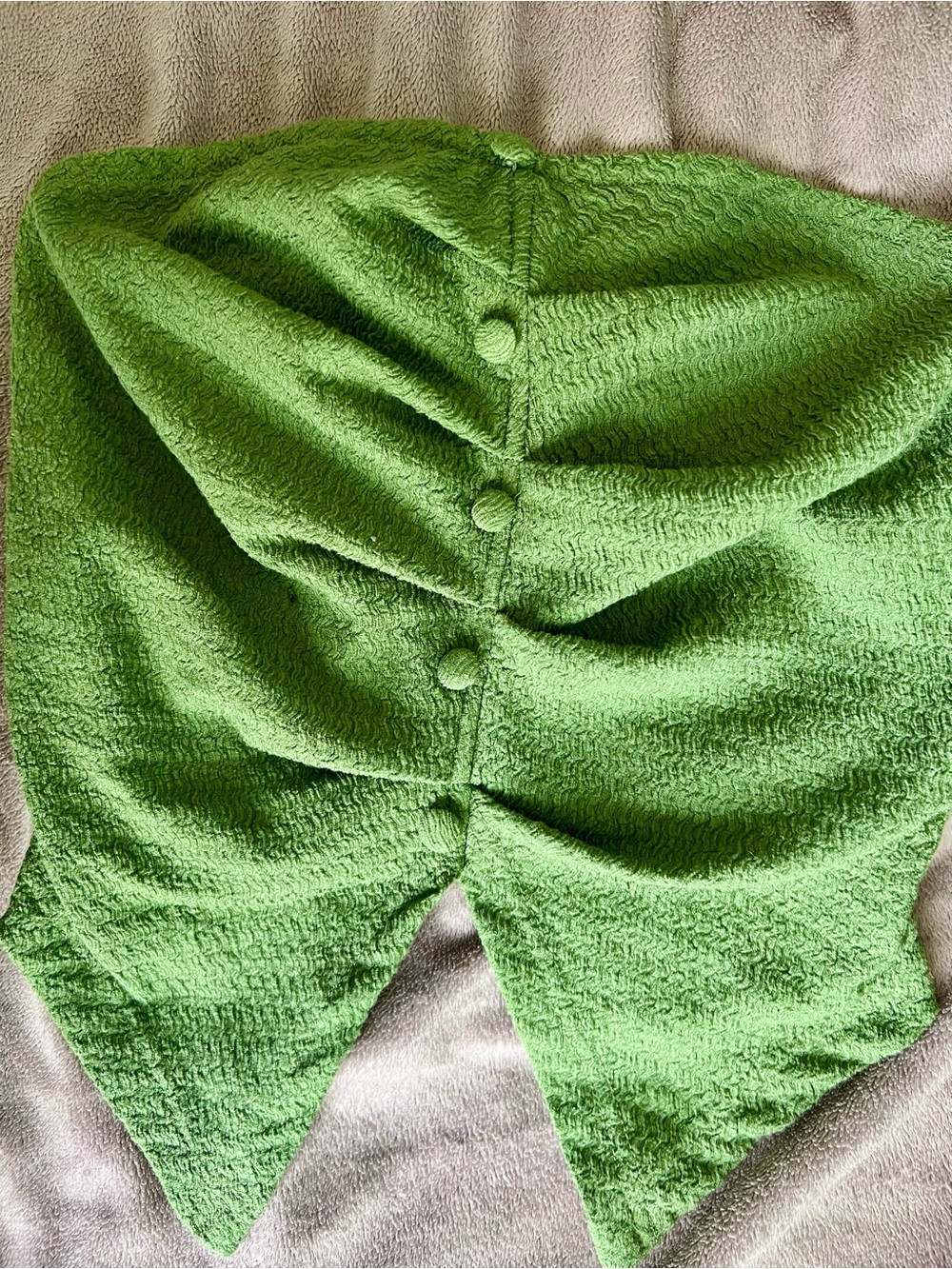 SHEIN Green Ruched Button-Front Crop Top
